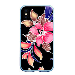 Чехол iPhone XS Max матовый Сон в летнюю ночь Beautiful flower, цвет: 3D-голубой