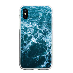 Чехол iPhone XS Max матовый Blue ocean, цвет: 3D-белый
