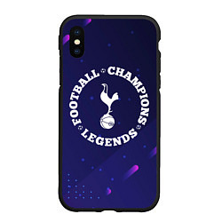 Чехол iPhone XS Max матовый Символ Tottenham и круглая надпись Football Legend