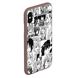 Чехол iPhone XS Max матовый Log Horizon pattern, цвет: 3D-коричневый — фото 2