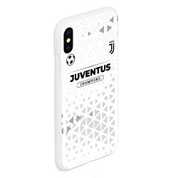 Чехол iPhone XS Max матовый Juventus Champions Униформа, цвет: 3D-белый — фото 2