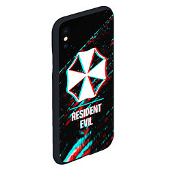 Чехол iPhone XS Max матовый Resident Evil в стиле Glitch Баги Графики на темно, цвет: 3D-черный — фото 2