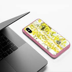 Чехол iPhone XS Max матовый РОССИЯ БЕРЕЗЫ ПРЯМОУГОЛЬНИКИ, цвет: 3D-малиновый — фото 2