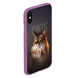 Чехол iPhone XS Max матовый Maine cat, цвет: 3D-фиолетовый — фото 2