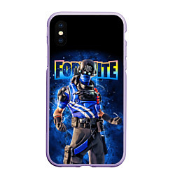 Чехол iPhone XS Max матовый Fortnite Carbon Commando Плутон Персонаж Видеоигра, цвет: 3D-светло-сиреневый