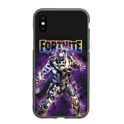 Чехол iPhone XS Max матовый Fortnite Циклон Skin, цвет: 3D-темно-зеленый