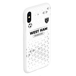 Чехол iPhone XS Max матовый West Ham Champions Униформа, цвет: 3D-белый — фото 2