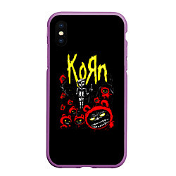 Чехол iPhone XS Max матовый KoЯn - Korn, цвет: 3D-фиолетовый