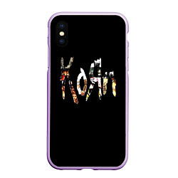 Чехол iPhone XS Max матовый KoЯn Korn лого, цвет: 3D-сиреневый