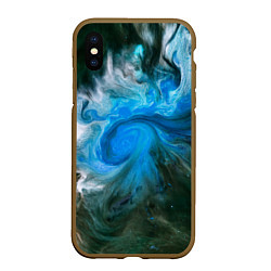 Чехол iPhone XS Max матовый Неоновые краски - Синий