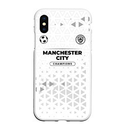 Чехол iPhone XS Max матовый Manchester City Champions Униформа