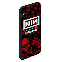 Чехол iPhone XS Max матовый Nine Inch Nails Rock Glitch, цвет: 3D-черный — фото 2