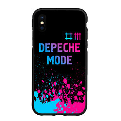 Чехол iPhone XS Max матовый Depeche Mode Neon Gradient, цвет: 3D-черный