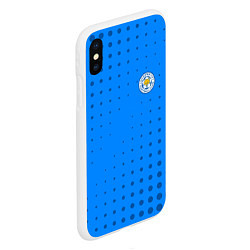 Чехол iPhone XS Max матовый Leicester city Абстракция, цвет: 3D-белый — фото 2