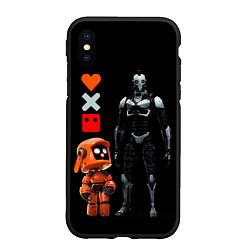 Чехол iPhone XS Max матовый Любовь Смерть и Роботы Love Death and Robots, цвет: 3D-черный