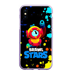 Чехол iPhone XS Max матовый Отис Otis Brawl Stars, цвет: 3D-светло-сиреневый