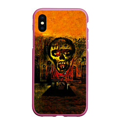 Чехол iPhone XS Max матовый Seasons In The Abyss - Slayer, цвет: 3D-малиновый