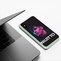 Чехол iPhone XS Max матовый Нилетто - портрет, цвет: 3D-салатовый — фото 2