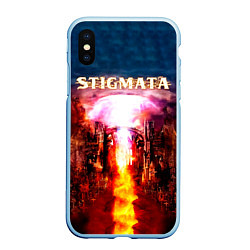 Чехол iPhone XS Max матовый Stigmata альбом, цвет: 3D-голубой