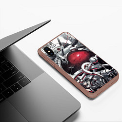 Чехол iPhone XS Max матовый Межпланетная космическая станция Steampunk, цвет: 3D-коричневый — фото 2