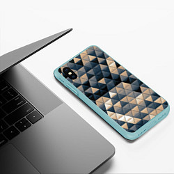 Чехол iPhone XS Max матовый Кибернетическая стена, цвет: 3D-мятный — фото 2