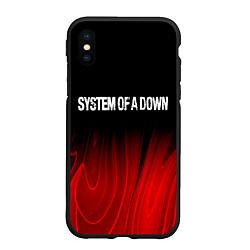 Чехол iPhone XS Max матовый System of a Down Red Plasma, цвет: 3D-черный