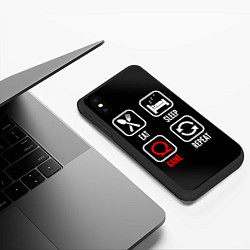 Чехол iPhone XS Max матовый Eat, Sleep, God of War, Repeat, цвет: 3D-черный — фото 2