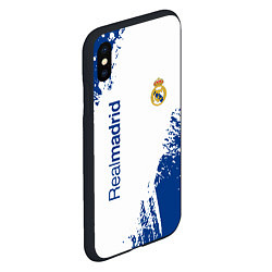 Чехол iPhone XS Max матовый Реал Мадрид краска, цвет: 3D-черный — фото 2