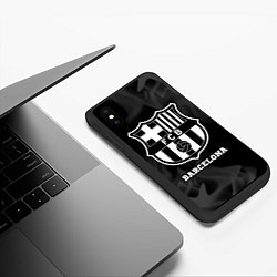 Чехол iPhone XS Max матовый Barcelona Sport на темном фоне, цвет: 3D-черный — фото 2