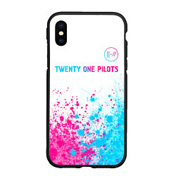 Чехол iPhone XS Max матовый Twenty One Pilots Neon Gradient