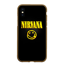 Чехол iPhone XS Max матовый NIRVANA соты, цвет: 3D-коричневый