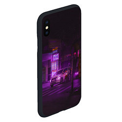Чехол iPhone XS Max матовый Неоновый ночной переход - Фиолетовый, цвет: 3D-черный — фото 2