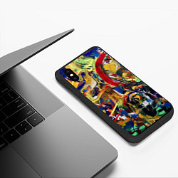 Чехол iPhone XS Max матовый Смелые экспрессивные мазки краски, цвет: 3D-черный — фото 2