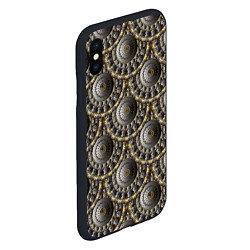 Чехол iPhone XS Max матовый Круглые объемные узоры, цвет: 3D-черный — фото 2