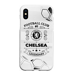 Чехол iPhone XS Max матовый Chelsea Football Club Number 1 Legendary, цвет: 3D-белый