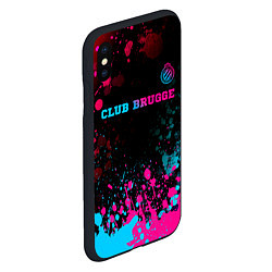 Чехол iPhone XS Max матовый Club Brugge Neon Gradient - FS, цвет: 3D-черный — фото 2