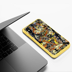 Чехол iPhone XS Max матовый Авангардный экспрессивный паттерн Fashion trend, цвет: 3D-желтый — фото 2