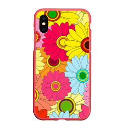 Чехол iPhone XS Max матовый CHAMOMILE CHRYSANTHEMUMS, цвет: 3D-красный