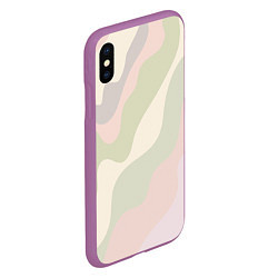 Чехол iPhone XS Max матовый Произвольные цветные полосы colored stripes, цвет: 3D-фиолетовый — фото 2