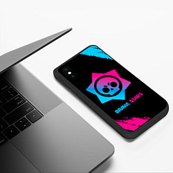 Чехол iPhone XS Max матовый Brawl Stars Neon Gradient, цвет: 3D-черный — фото 2