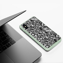 Чехол iPhone XS Max матовый Мятая фольга 3D, цвет: 3D-салатовый — фото 2