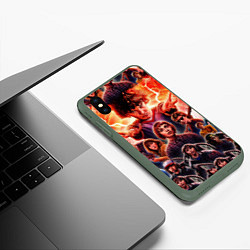 Чехол iPhone XS Max матовый Stranger Things Арт, цвет: 3D-темно-зеленый — фото 2