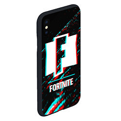 Чехол iPhone XS Max матовый Fortnite в стиле Glitch Баги Графики на темном фон, цвет: 3D-черный — фото 2