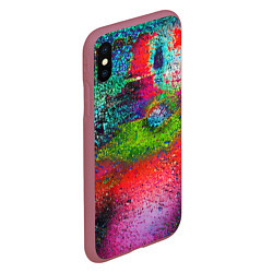 Чехол iPhone XS Max матовый Pointillism Art Fashion trend, цвет: 3D-малиновый — фото 2