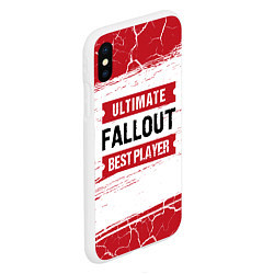 Чехол iPhone XS Max матовый Fallout: красные таблички Best Player и Ultimate, цвет: 3D-белый — фото 2