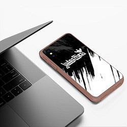 Чехол iPhone XS Max матовый Judas Priest metal, цвет: 3D-коричневый — фото 2