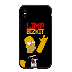 Чехол iPhone XS Max матовый Limp Bizkit Симпсоны, цвет: 3D-черный