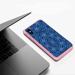 Чехол iPhone XS Max матовый Gray blue ethnic arabic ornament, цвет: 3D-баблгам — фото 2