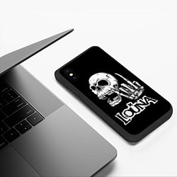 Чехол iPhone XS Max матовый Louna череп, цвет: 3D-черный — фото 2