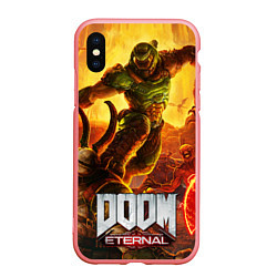 Чехол iPhone XS Max матовый Doomguy - demon fight, цвет: 3D-баблгам